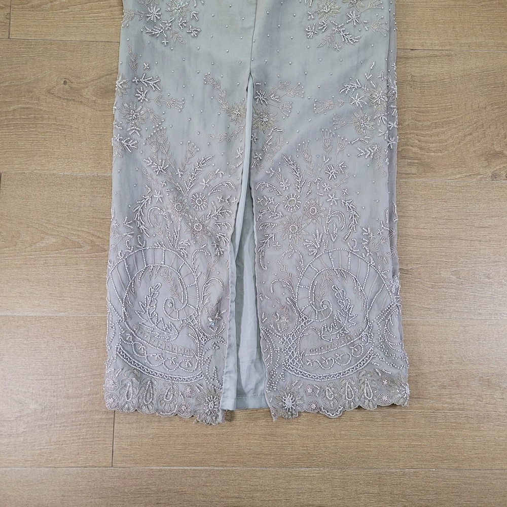 Elegant Beaded Ivory Slip Dress - Picture 10 of 15